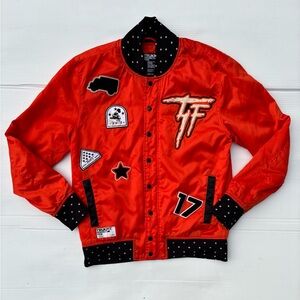 Trukfit Men's Bomber Jacket Red/Black Size M Snap Closure Streetwear